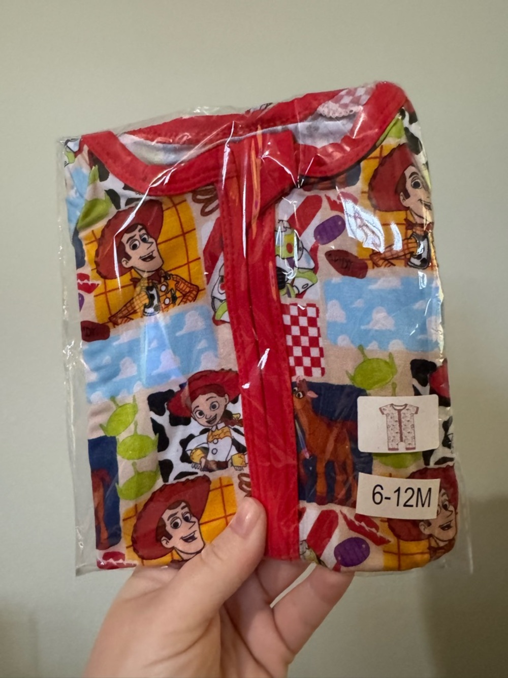 Baby Shortie Pajama with Red Trim - Toy Story Print